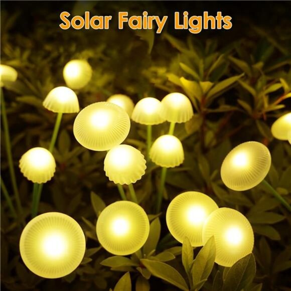 32LED Solar Garden Lights Outdoor Waterproof | Solar Mushroom Lights - Picture 3 of 7